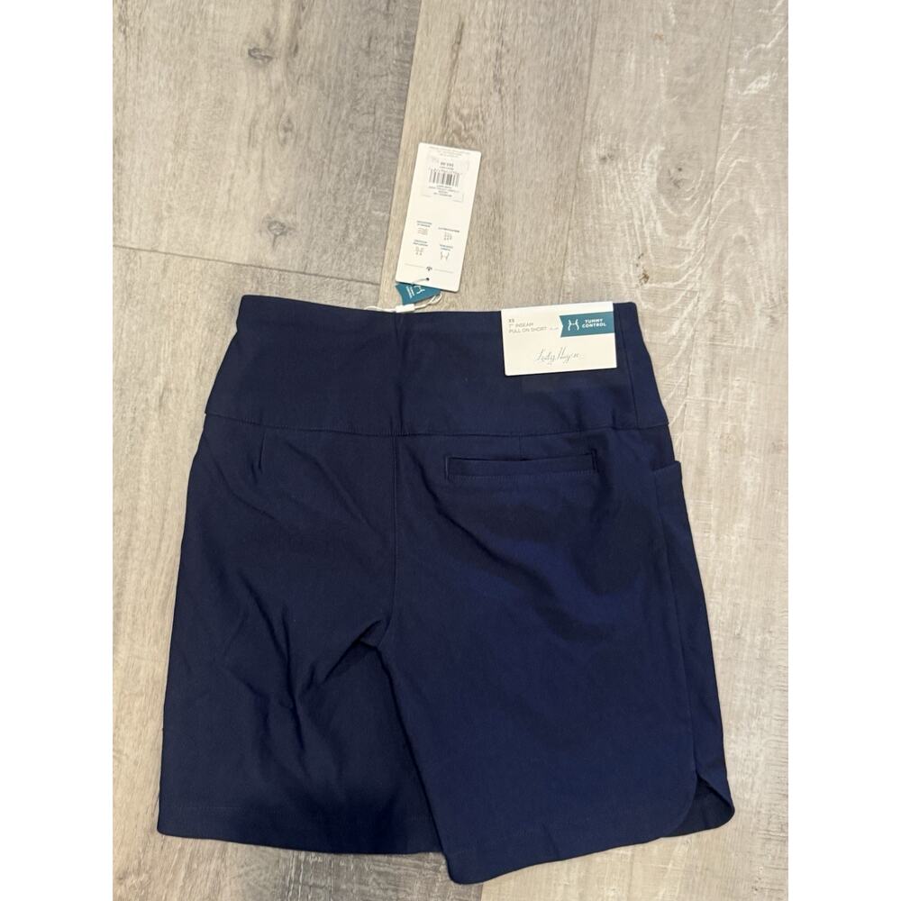 Lady Hagen Women’s 7” Pull-On Golf Shorts XS Navy Tummy Control Moisture-Wick - Picture 2 of 3